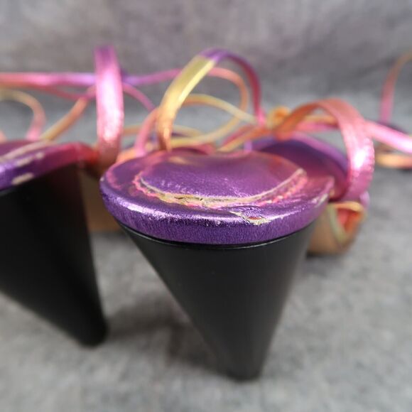 Isabel Marant Shoes Womens 41 Sandals Aliza Ombre Leather Metallic Ankle Wrap - Picture 11 of 16